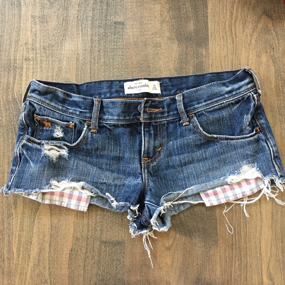 Girls Abercrombie Kids Distressed Jean Shorts